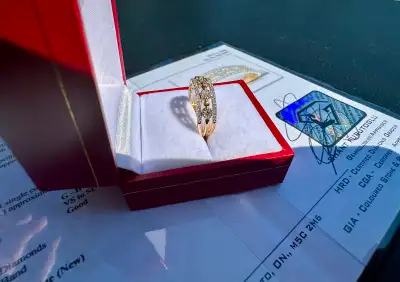 #839 - 14kt Yellow Gold, .39 Carat Diamond Band, Size 7, View more