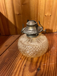 Vintage glass oil lamp base.