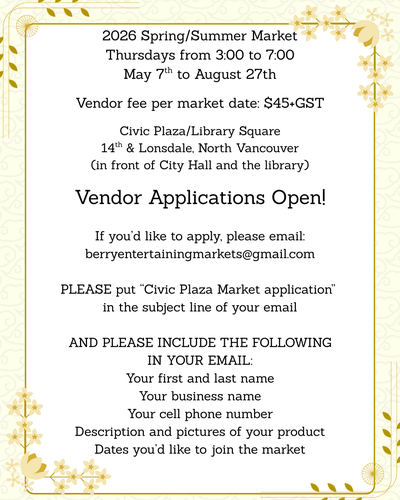 COMMUNITY MARKET - VENDOR OPPORTUNITIES, View more