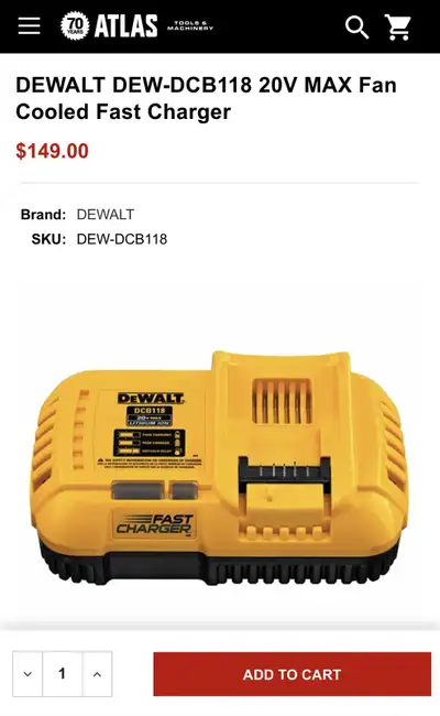 Dewalt fast charger., View more