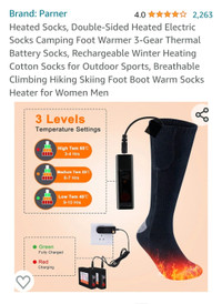 New - Parner Heated Rechargeable  Socks