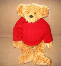 27" WONDERFUL GOLDEN GANZ GRANT TAGGED TEDDY BEAR, RED SWEATER