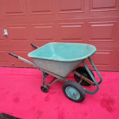 This heavy-duty, four-wheel landscaping wheelbarrow is perfect for all your landscaping. The rugged...