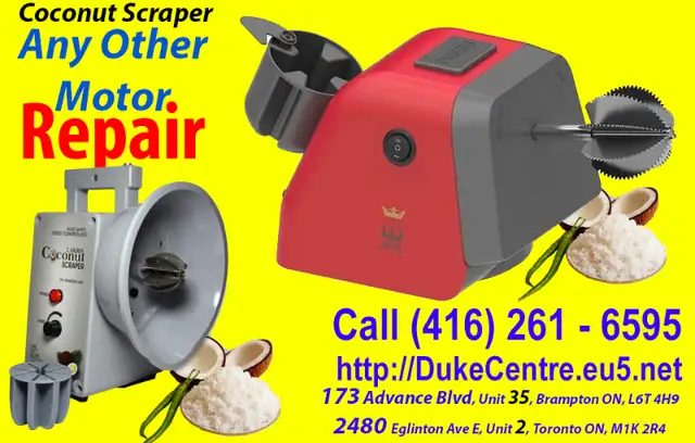 Electric Coconut scrapper for use in USA, Canada, Repair in Processors, Blenders & Juicers in Mississauga / Peel Region - Image 2