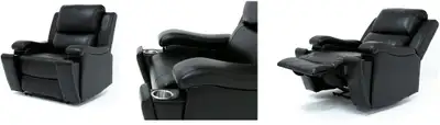 POWER RECLINER CHAIR IN LEATHER GEL WITH 2 CUP HOLDERS AND 2 USB, View more