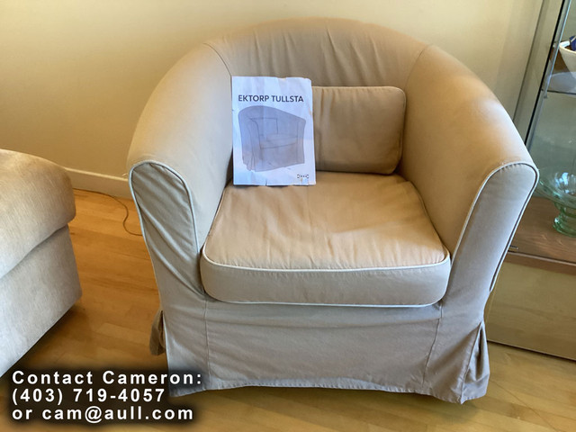 IKEA Ektorp Tullsta Armchair with foot stool and extra cover in Chairs & Recliners in Calgary - Image 3