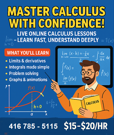 Individual Calculus Lessons for High School Students460680589633792000