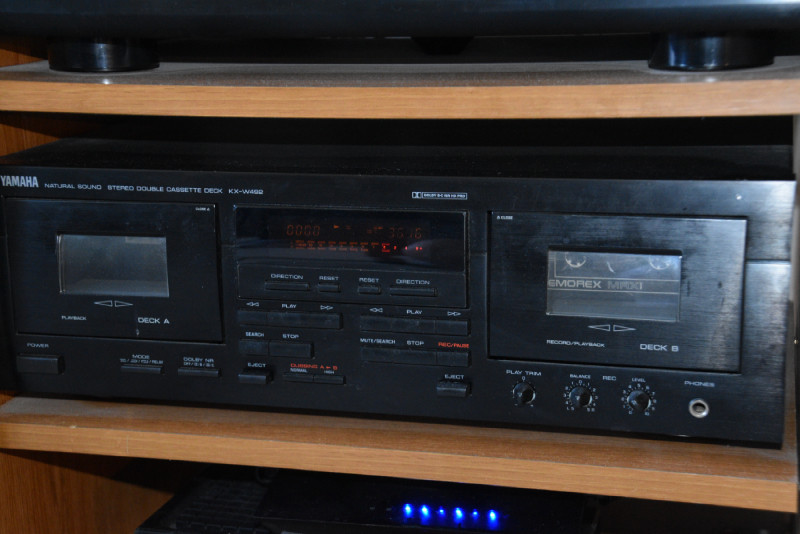 Used, Yamaha Natural Sound KX-W492  Double Cassette Deck with Remote for sale  