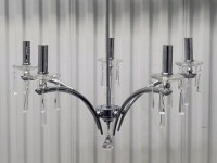 Contemporary Chrome and Crystal 5-Light Chandelier – SPOTLESS!