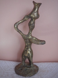 Vintage African Ashanti Bronze / Brass Tribal Art Woman Figurine