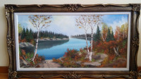 Listed Canadian artist Larry Plummer landscape oil painting.