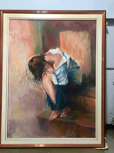 Oil on Canvas Painting  35x45 inches - Women with torn Clothing, View more