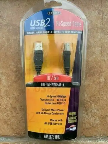 Belkin USB2 Hi-Speed 16’/5m Cable - NEW!!, View more