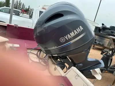 Boat motor is a 2019 with only 20 hours on it Fish finder and trolling motor included
