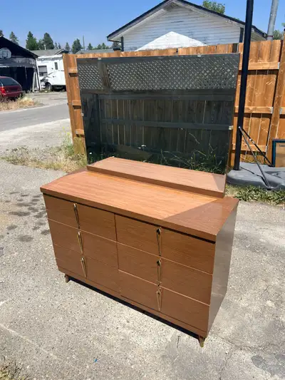 Vintage 9-Drawer Dresser with Mirror – Mid-Century Modern Style, View more