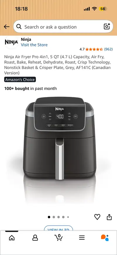 Ninja air fryer, View more