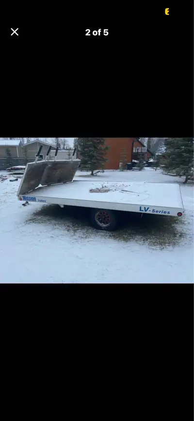 Mission Sled trailer… Drive on drive off Located at Candle Lake but could bring to Prince Albert