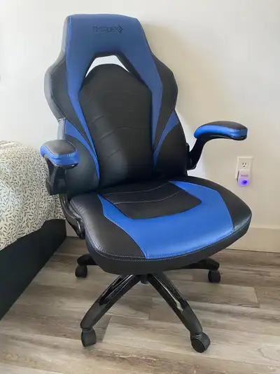 Emerge Vortex Bonded Leather Gaming Chair, Black and Blue, View more
