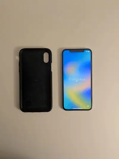 Unlocked iphone X + Case, View more