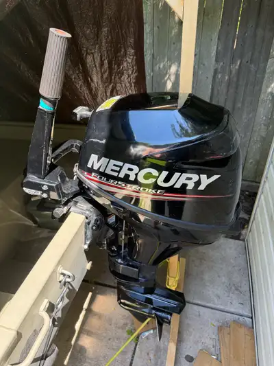 Excellent condition 4 stroke 9.9 with low hours, Short shaft. Always serviced at bass pro. Fresh ser...