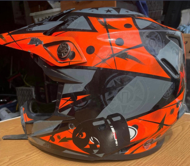 Orange Bell BMX used helmet  in Other in Calgary - Image 3