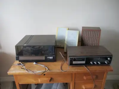 Turntable, radio, speakers. $40, View more