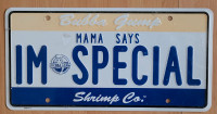 2010 Bubba Gump Shrimp Co. License Plate "Mama Says I'm Special"