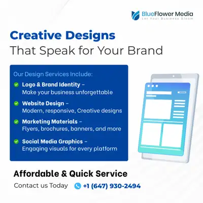 BlueFlower Media delivers high-quality, eye-catching designs that help your business stand out! Need...