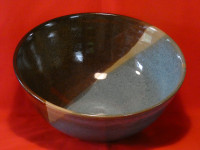 10inch handmade blue/brown ceramic bowl