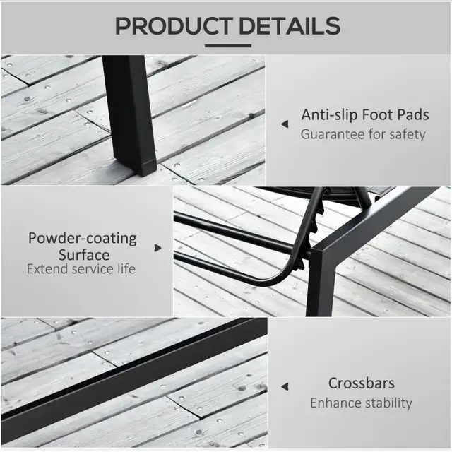 Outdoor Lounge Chair, Patio Lounger with 5-Position Reclining Ba in Patio & Garden Furniture in Markham / York Region - Image 8