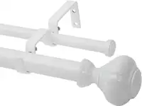 NEW White Double Adjustable Curtain Rods 28"-48"