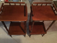 Matching end tables. French Provincial.Cherry Wood.