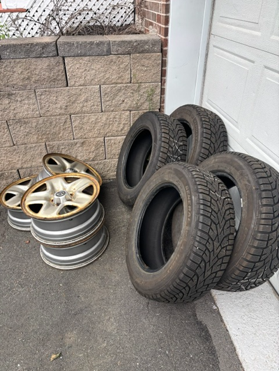 SET OF WINTER TIRES GENERAL ALTIMAX ARCTIC 12, 225/65R17 AS GOOD AS NEW, THREAD 11/32'' ALSO 4 FREE...