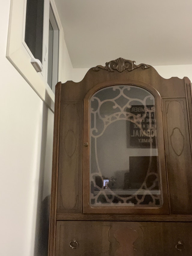 Dining set with buffet and hutch, table and 6 restored chairs Dining