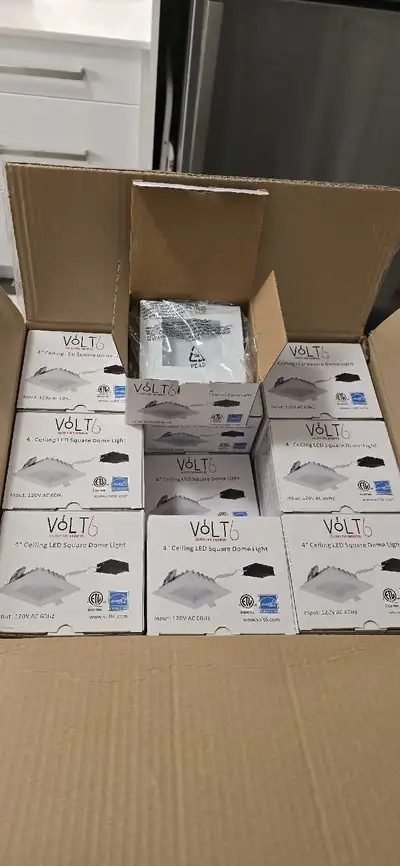 Volt6 4" Square LED Ceiling pot Light - White, View more