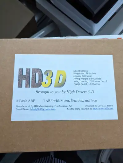 HD3D High Desert depron radio control aircraft kits, View more