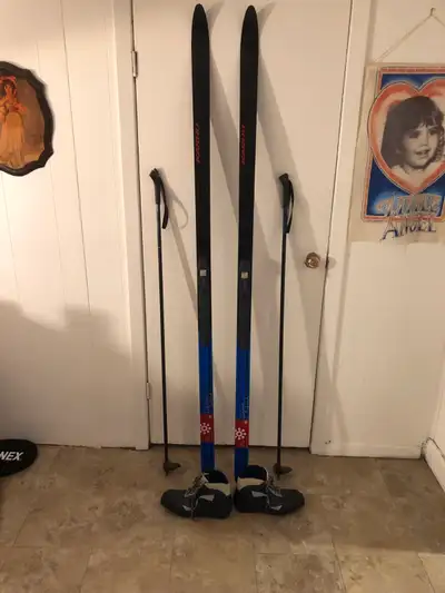 Karhu Cross Country Skies , poles and size 10 boots