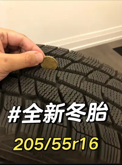 Set of winter tires / snow tires in excellent condition. Size: 205/55R16 Only used fewer than 10 tim...