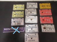 12 BIKE PLATES - SOLD = 1 MB '70's PLATE TAG
