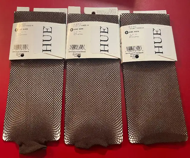 2 New Elegant Brown O/S HUE Fishnet Knee-Hi in Women's - Bottoms in Mississauga / Peel Region - Image 3