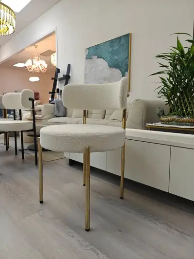 CB2 Style Boulce fabric Round Back Dining Chair (Price for each), View more