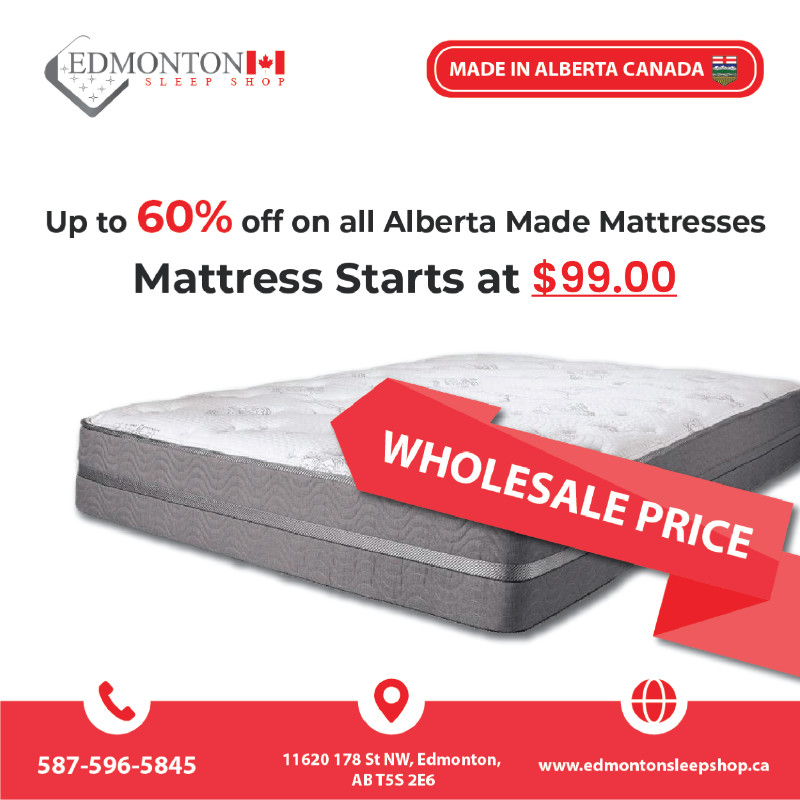 Alberta Made Twin Size Mattress starts 99.00 Beds & Mattresses