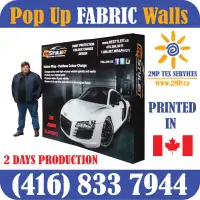 2 DAYS PRODUCTION: Trade Show Pop Up FABRIC Displays Backdrops