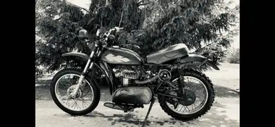 “Daredevil” - Custom vintage midway inspired motorcycle. Originally a 1973 Kawasaki F7 Engine is now...