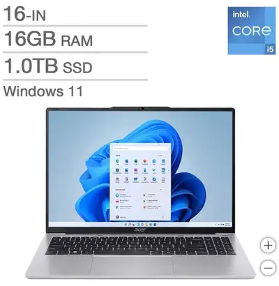 Acer Aspire Lite 16'' i5-1334U 1TB SSD 16GB RAM Win 11 AL16-54P, View more
