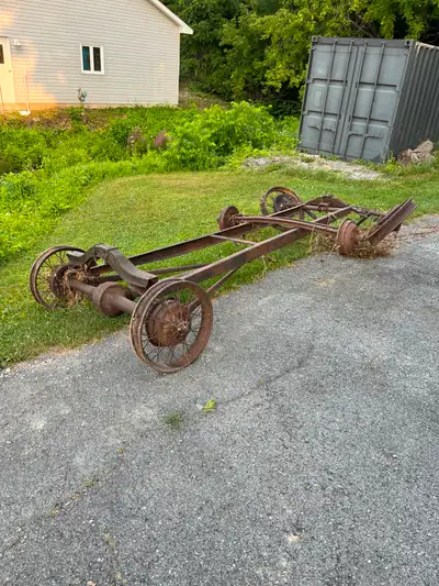 Model A Frame with extra front Axle. Great for a traditional Hot Rod project or yard art or scrap?
