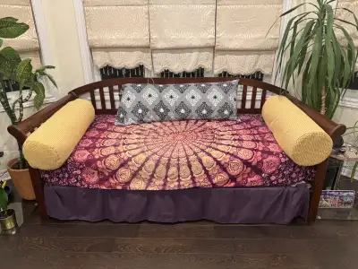Wooden daybed with mattress, View more
