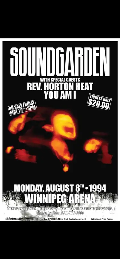 24” X 36” Soundgarden Winnipeg canvas print, View more