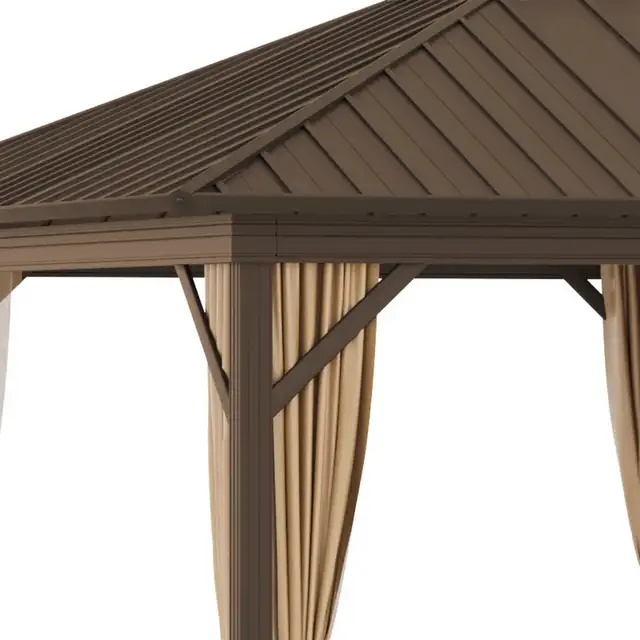 10' x 12' Outdoor Hardtop Gazebo Metal Roof Patio Gazebo  in Patio & Garden Furniture in Markham / York Region - Image 10