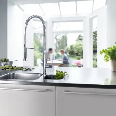 NEW GROHE SINGLE HANLE DUAL SPRAY KITCHEN FAUCET!, View more